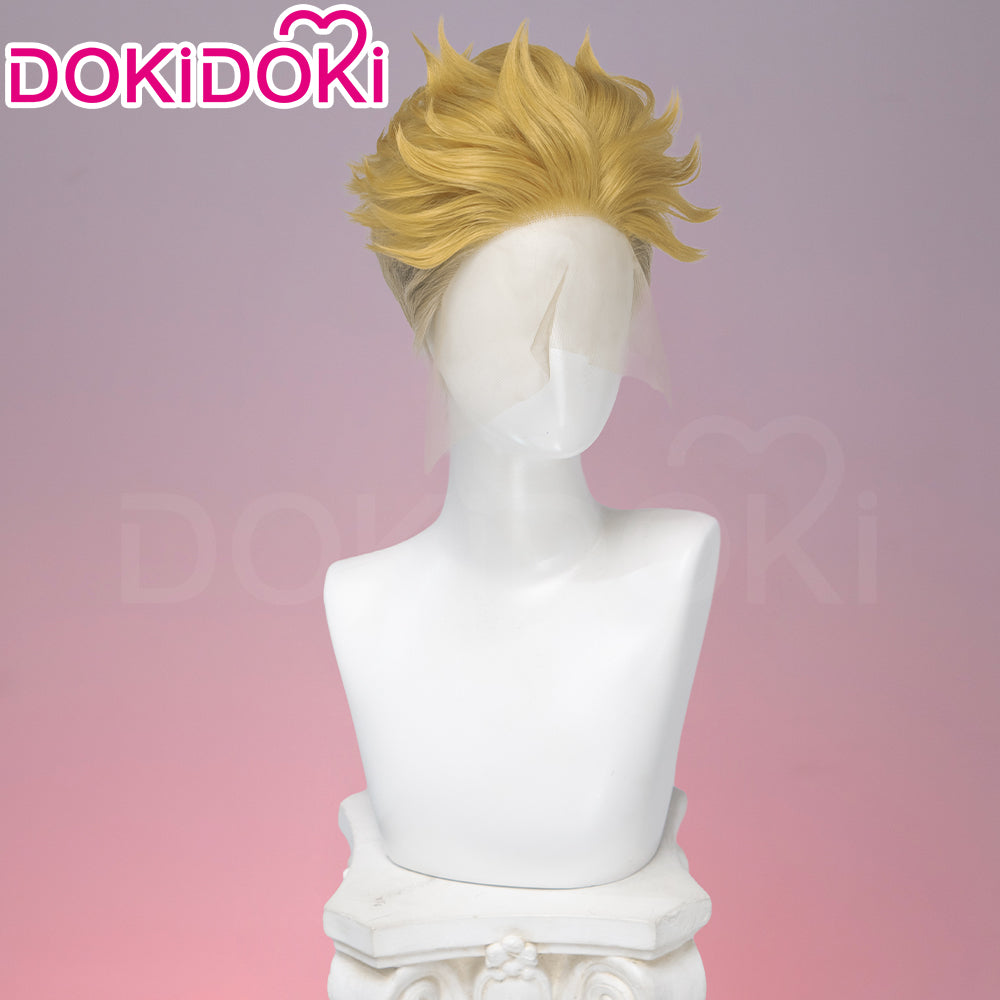 【Ready For Ship】【Front Lace】DokiDoki Anime GACHIAKUTA Cosplay Enjin Wig / Tattoo Short Spiky Blonde Hair