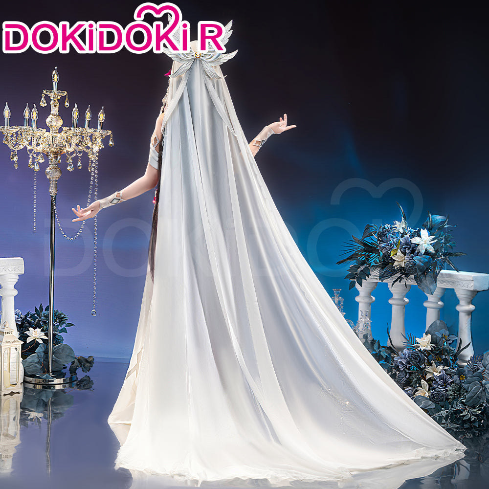 Genshin Impact Cosplay Columbina R Costume Size S-3XL DokiDoki Doujin White Dress With Headwear