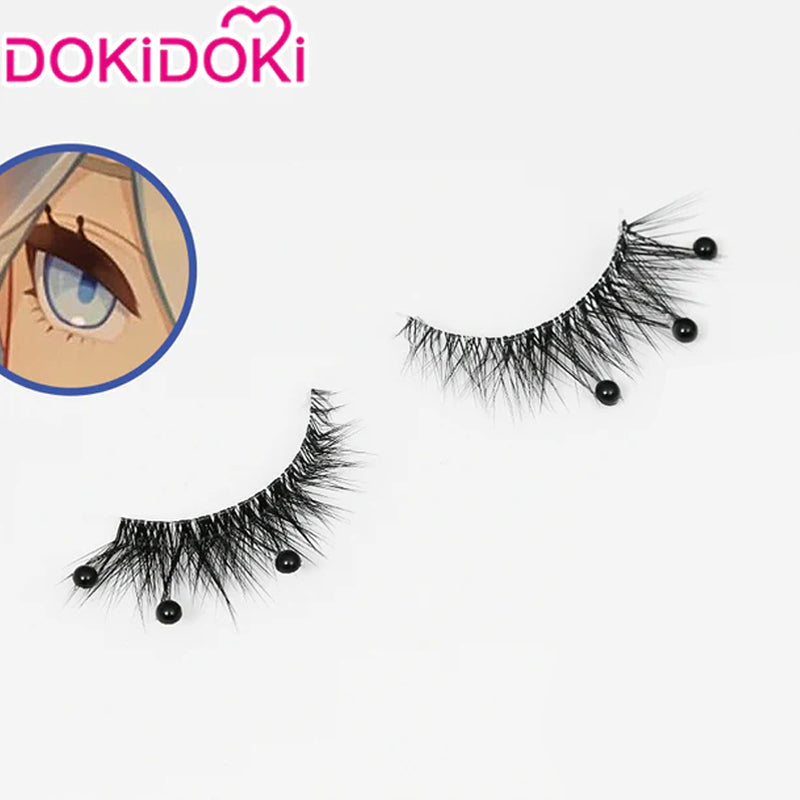 【Partially Ready For Ship】DokiDoki Game Genshin Impact Cosplay Focalors Black False Eyelashes With Rhinestones Furina Fontaine