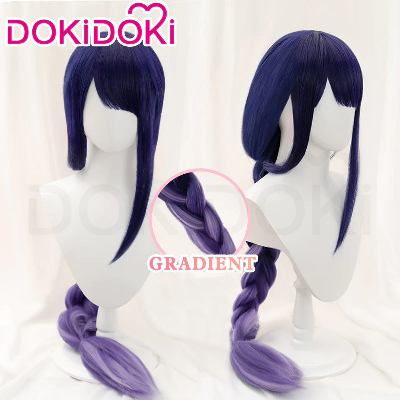 【Ready For Ship】【Gradient Ver】DokiDoki Game Genshin Impact Cosplay Version Raiden Shogun Baal Wig DyedLong Purple