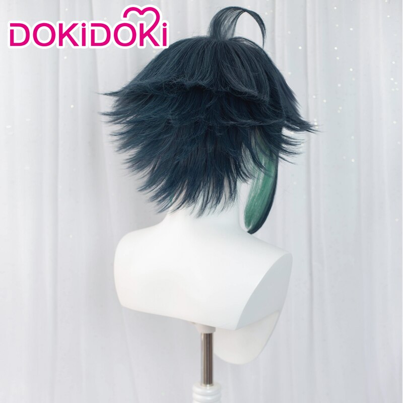 【Ready For Ship】DokiDoki Game Genshin Impact Cosplay Xiao Wig Short Green Wig/ Wefts
