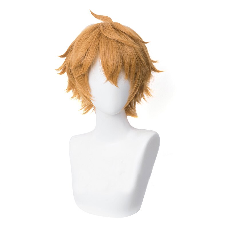 【Ready For Ship】DokiDoki Game Genshin Impact Cosplay Tartaglia Cosplay Wig Men Childe Short Orange Wig