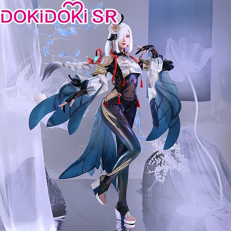 【Size S-2XL】DokiDoki-SR Game Genshin Impact Shenhe Cosplay Costume Shen He