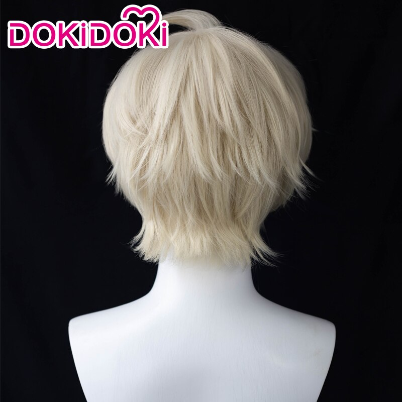 【Ready For Ship】DokiDoki Game Genshin Impact Cosplay Bennett  Wig Short Blonde