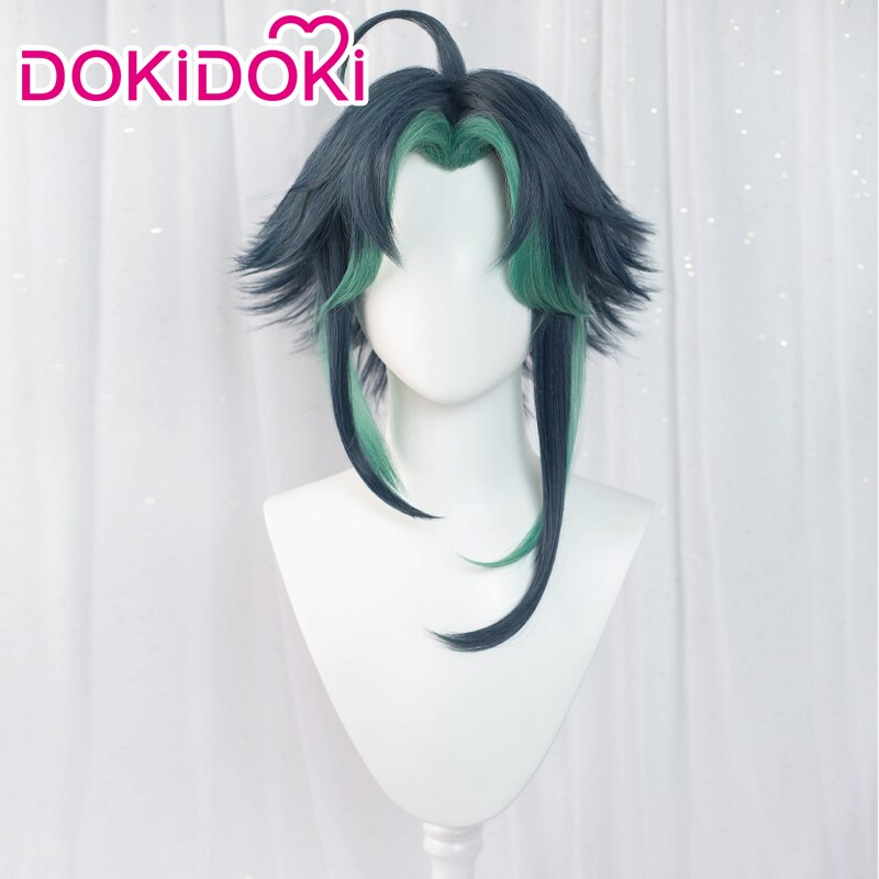 【Ready For Ship】DokiDoki Game Genshin Impact Cosplay Xiao Wig Short Green Wig/ Wefts