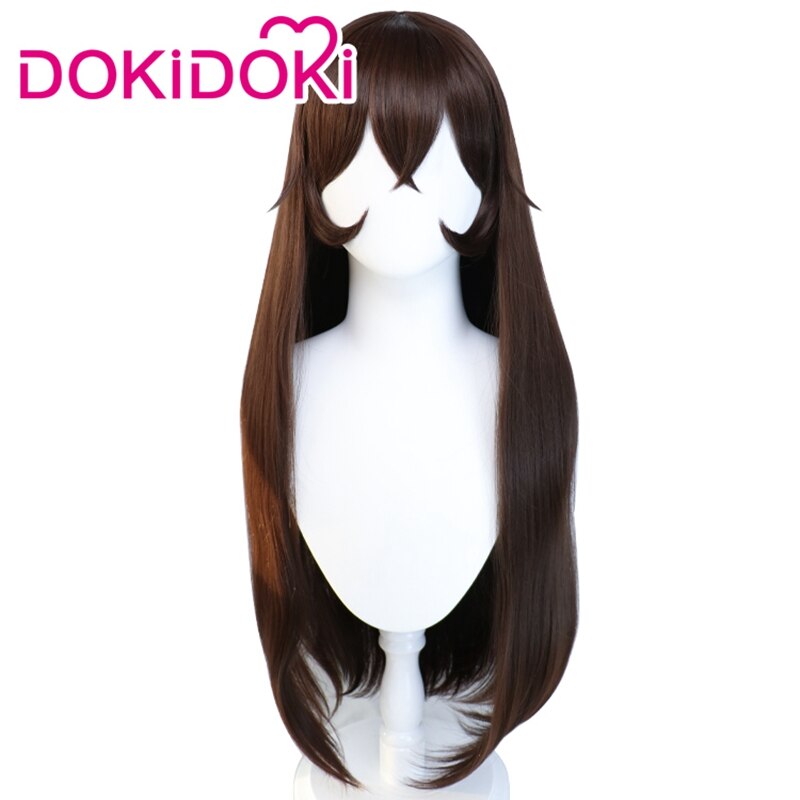 【Ready For Ship】DokiDoki Game Genshin Impact Cosplay Amber Wig Long  Straight Brown