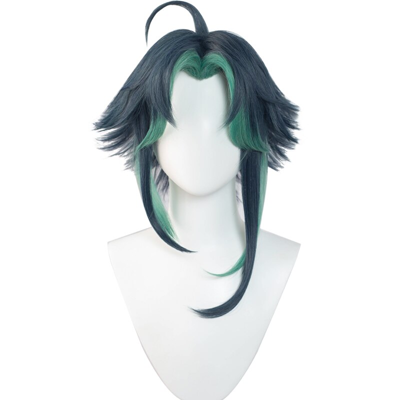 【Ready For Ship】DokiDoki Game Genshin Impact Cosplay Xiao Wig Short Green Wig/ Wefts
