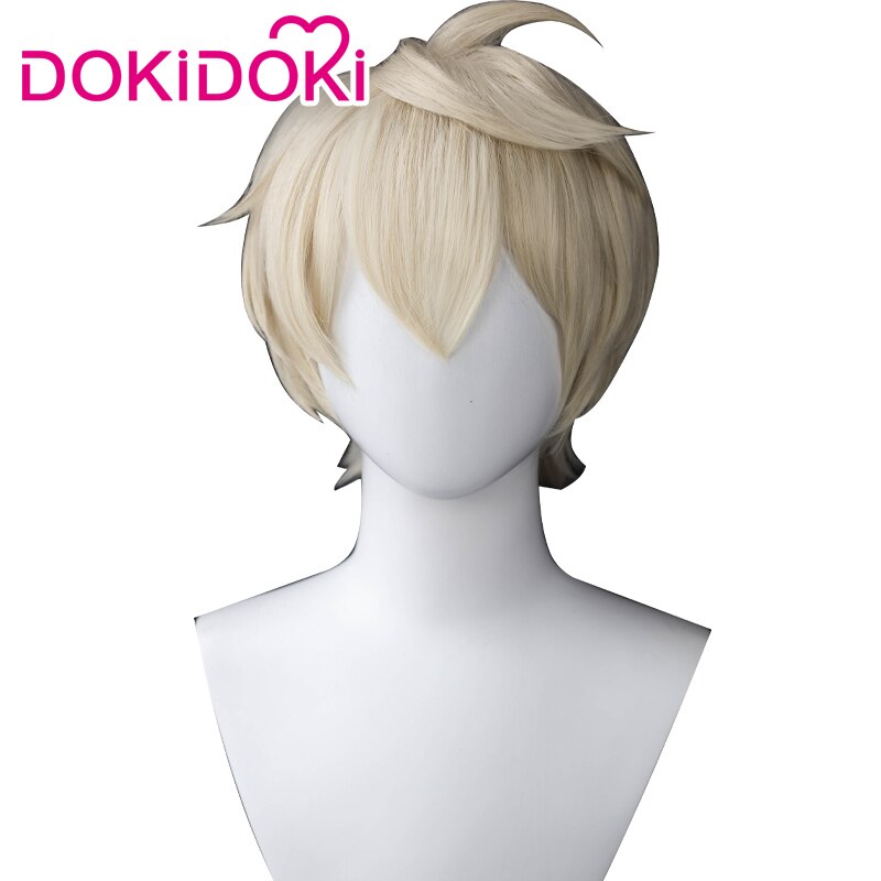 【Ready For Ship】DokiDoki Game Genshin Impact Cosplay Bennett  Wig Short Blonde