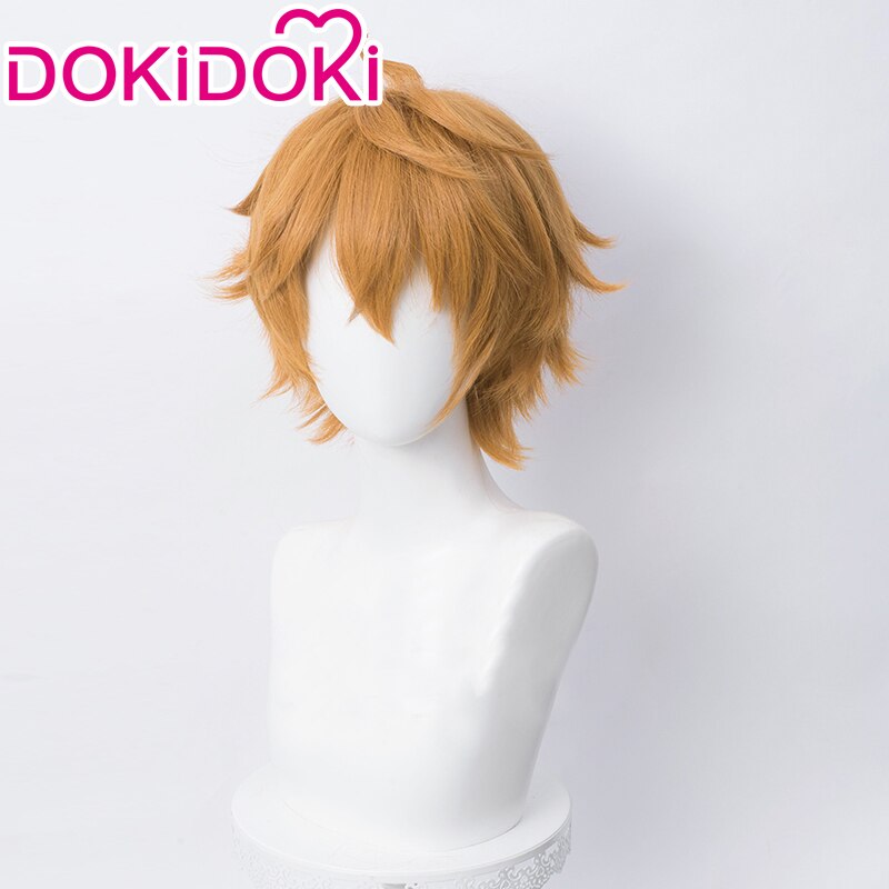 【Ready For Ship】DokiDoki Game Genshin Impact Cosplay Tartaglia Cosplay Wig Men Childe Short Orange Wig