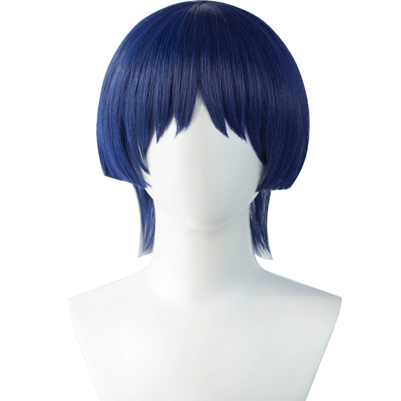 【Ready For Ship】DokiDoki Game Genshin Impact  Scaramouche Cosplay Wig Short Blue