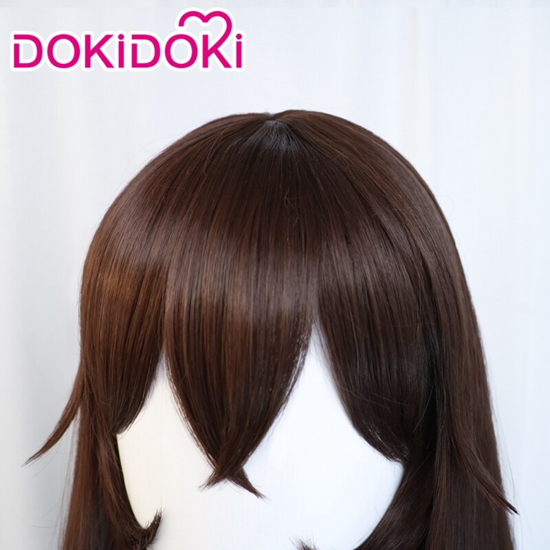 【Ready For Ship】DokiDoki Game Genshin Impact Cosplay Amber Wig Long  Straight Brown