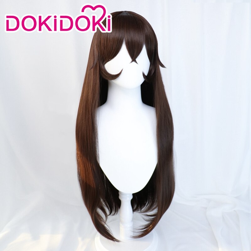 【Ready For Ship】DokiDoki Game Genshin Impact Cosplay Amber Wig Long  Straight Brown