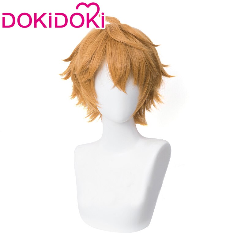 【Ready For Ship】DokiDoki Game Genshin Impact Cosplay Tartaglia Cosplay Wig Men Childe Short Orange Wig