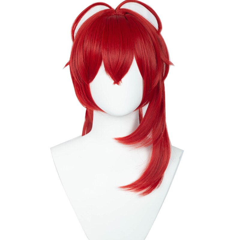 【Ready For Ship】DokiDoki Game Genshin Impact Diluc High Ponytail Cosplay Long Hair