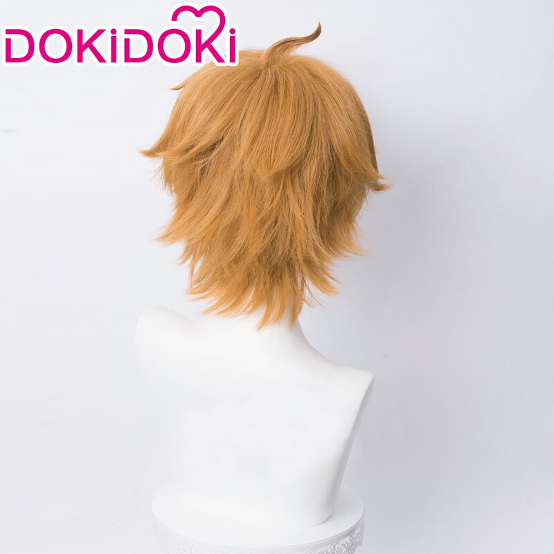 【Ready For Ship】DokiDoki Game Genshin Impact Cosplay Tartaglia Cosplay Wig Men Childe Short Orange Wig