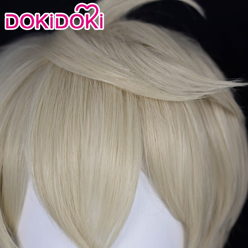 【Ready For Ship】DokiDoki Game Genshin Impact Cosplay Bennett  Wig Short Blonde