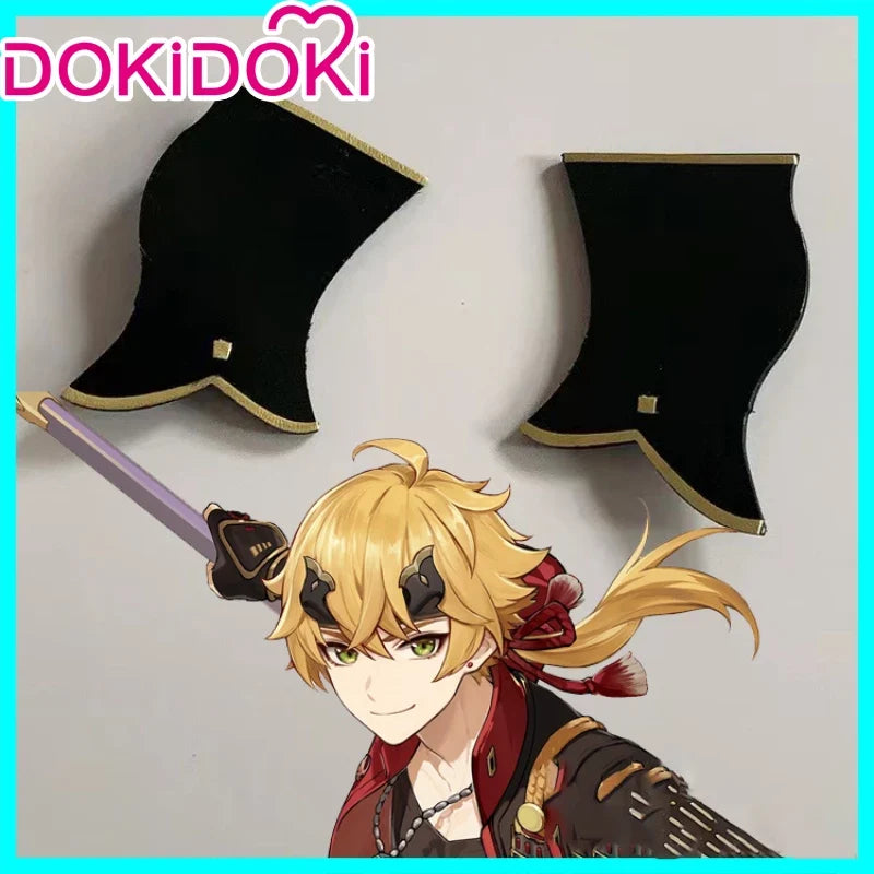【Ready For Ship】DokiDoki Game Genshin Impact Cosplay Thoma Wig Long Golden