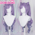 【Ready For Ship】DokiDoki Game Genshin Impact Keqing Cosplay Wig Ke Qing Long Curly Purple Wig