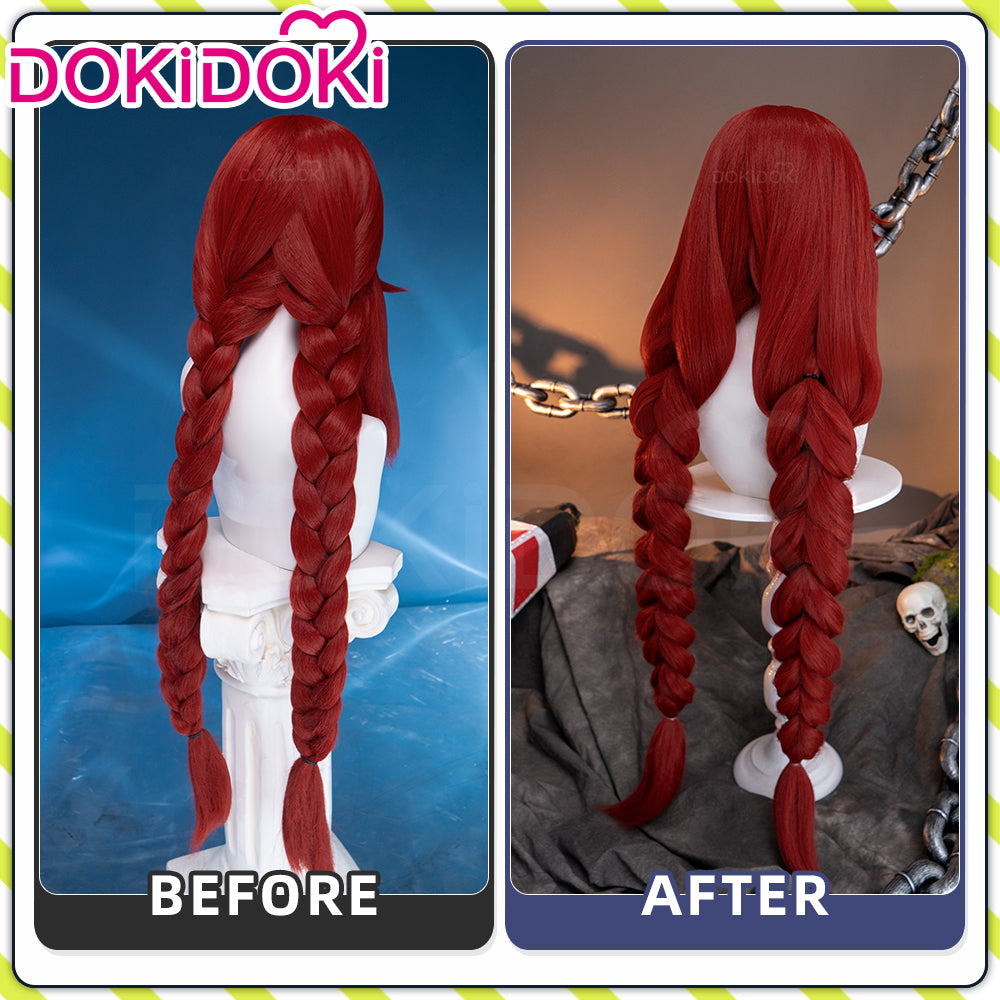 【EU Local Shipping】DokiDoki Anime GACHIAKUTA Cosplay Riyo Reaper Wig Long Red Hair Fishtail Braid