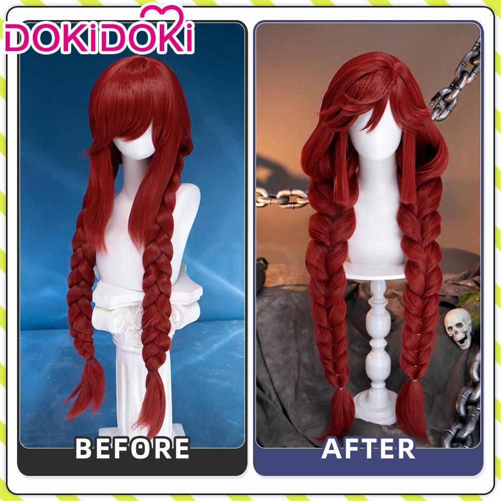 【Ready For Ship】DokiDoki Anime GACHIAKUTA Cosplay Riyo Reaper Wig Long Red Hair Fishtail Braid