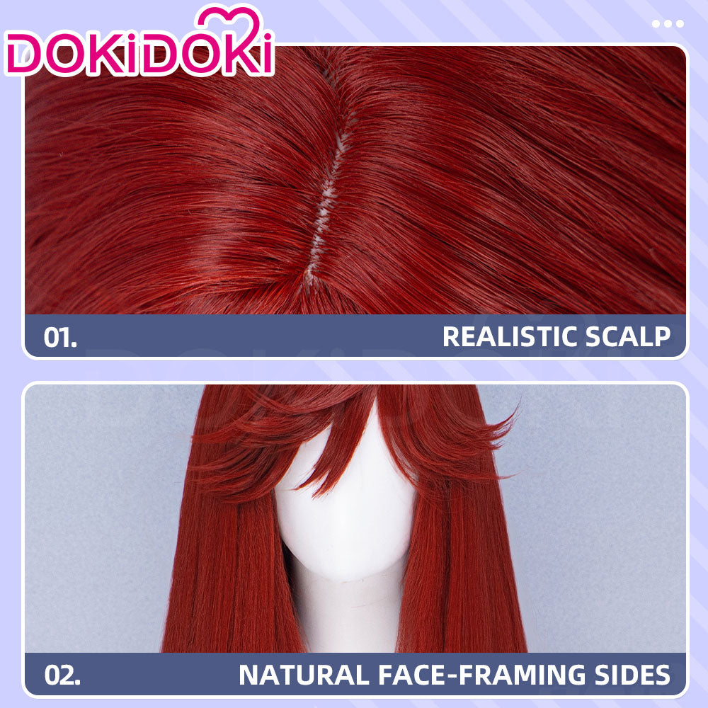 【Ready For Ship】DokiDoki Anime GACHIAKUTA Cosplay Riyo Reaper Wig Long Red Hair Fishtail Braid