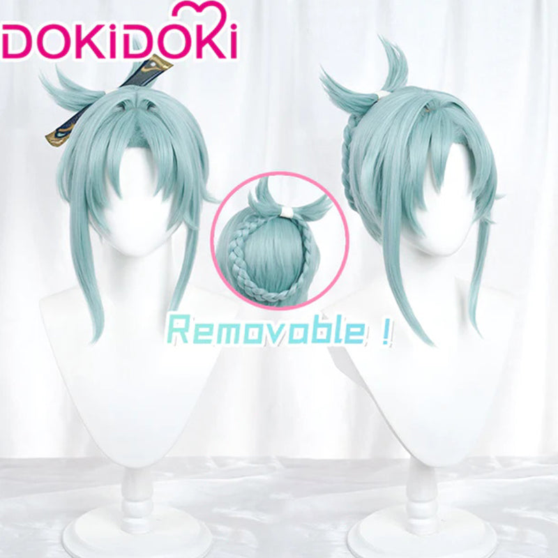 【Ready For Ship】【Light Green Ver.】DokiDoki Game Genshin Impact Cosplay Madame Ping Wig Pinger Short Light Green