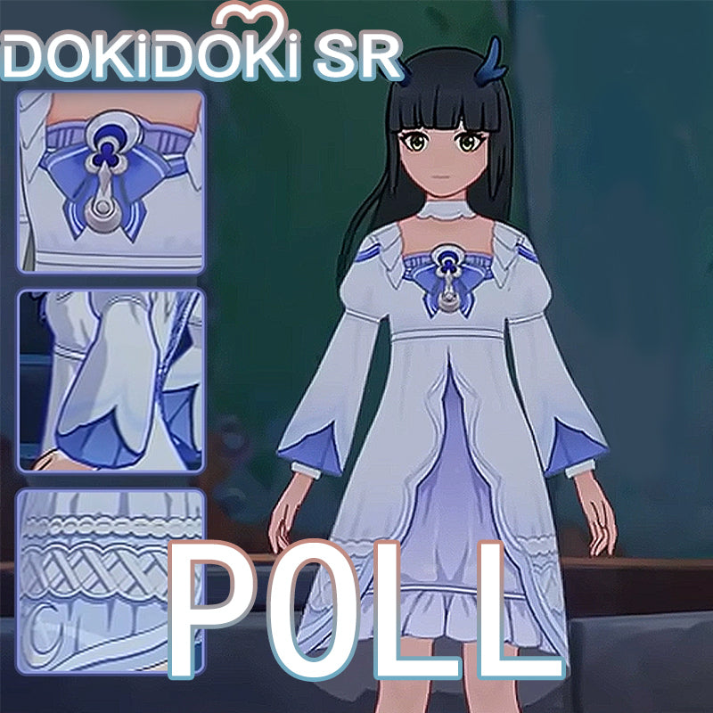 【POLL】$5 Deposit =10% off DokiDoki-SR Game Genshin Impact Cosplay Columbina Costume Long / Short Dress Moon-Prayer Night
