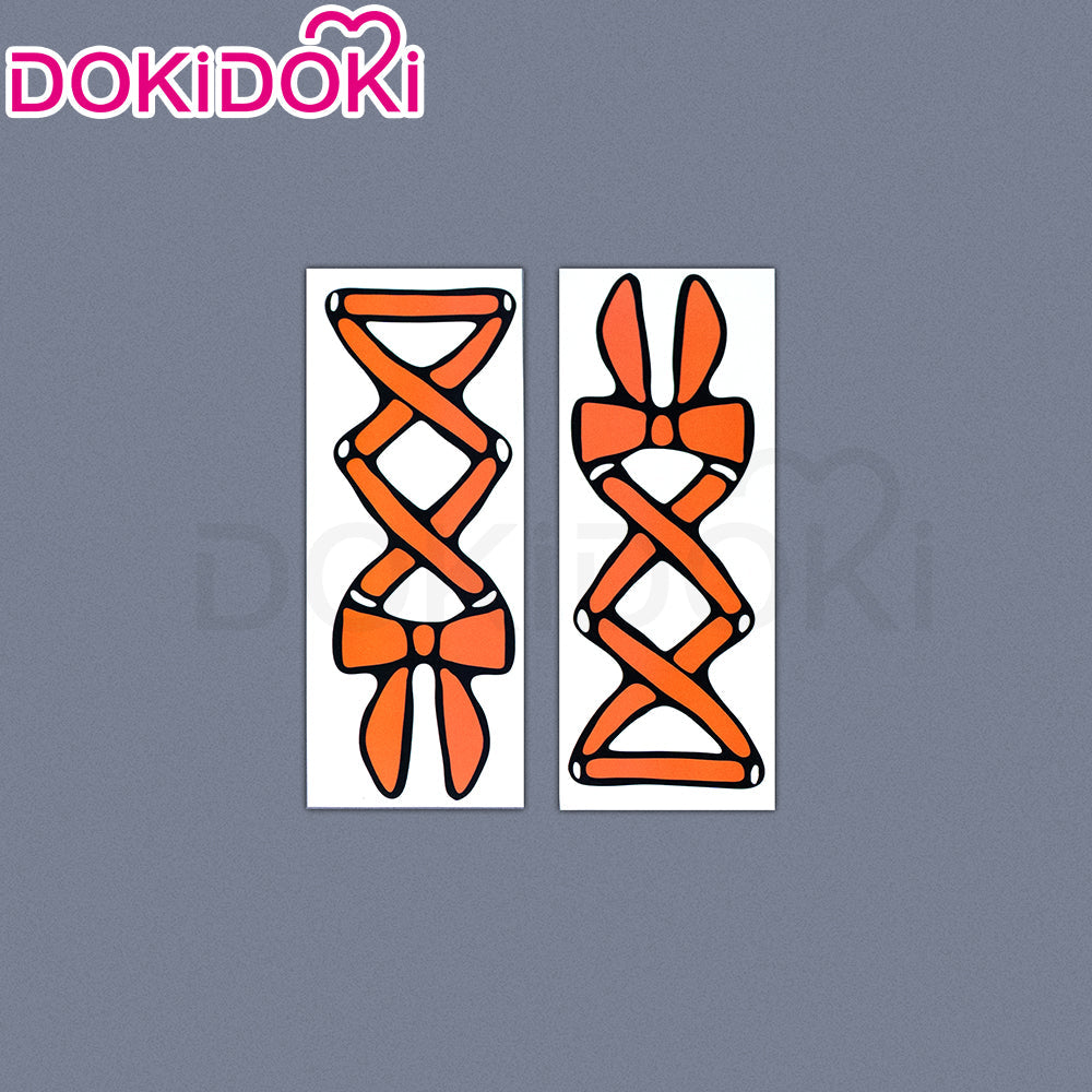 DokiDoki Anime GACHIAKUTA Cosplay Amo Wig / Tattoo Long Black Copper Brown Straight Gradient Hair