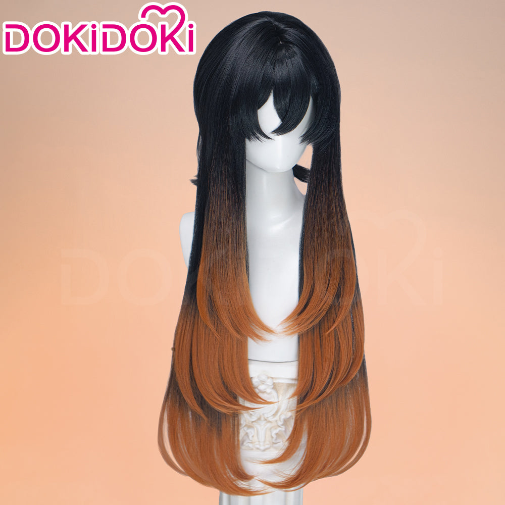 【EU Local Shipping】DokiDoki Anime GACHIAKUTA Cosplay Amo Wig Long Black Copper Brown Straight Gradient Hair