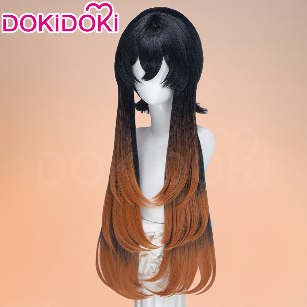 【EU Local Shipping】DokiDoki Anime GACHIAKUTA Cosplay Amo Wig Long Black Copper Brown Straight Gradient Hair