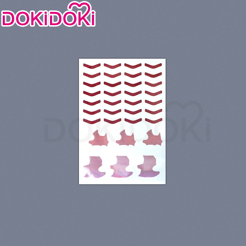 【EU Local Shipping】DokiDoki Anime GACHIAKUTA Cosplay Guita Wig / Tattoo Short Green Silver Highlight Hair