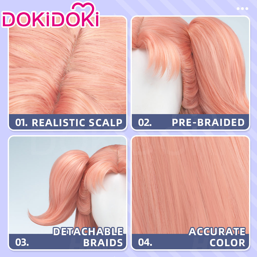 【Ready For Ship】DokiDoki Manga Anime Witch Hat Atelier Cosplay Tetia Cosplay Wig Long Curly Pink Hair Gradient