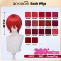 【Partially Ready For Ship】【Red】【Teased Top】DokiDoki Cosplay Wig Basic Wig Short Straight Red 35 CM Hair Wig Base
