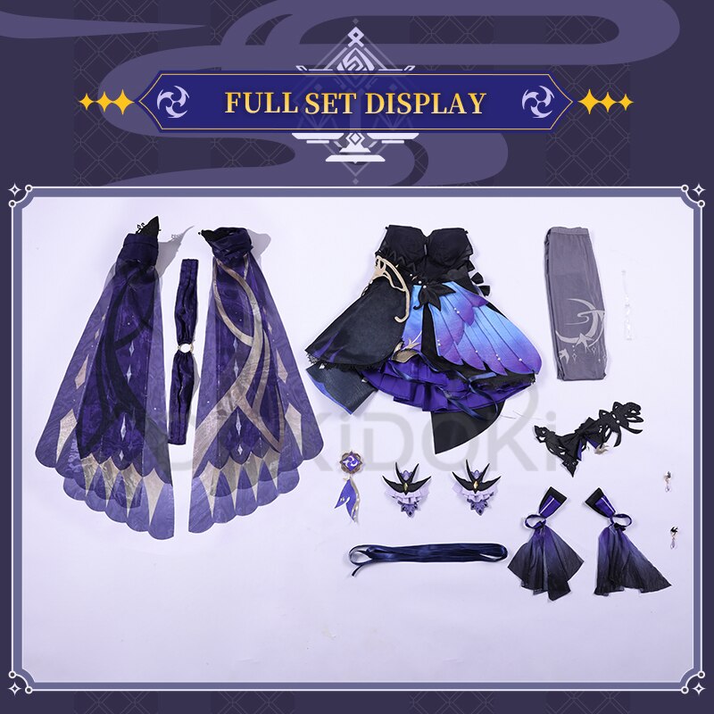 DokiDoki-SR Game Genshin Impact Keqing Cosplay Costume Opulent Splendor Ke Qing