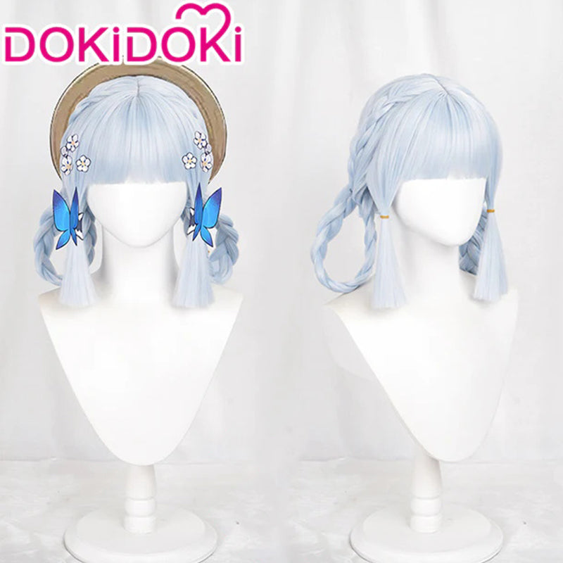 【Ready For Ship】DokiDoki Game Genshin Impact Cosplay Kamisato Ayaka  Springbloom Missive Wig Long Blue Hair