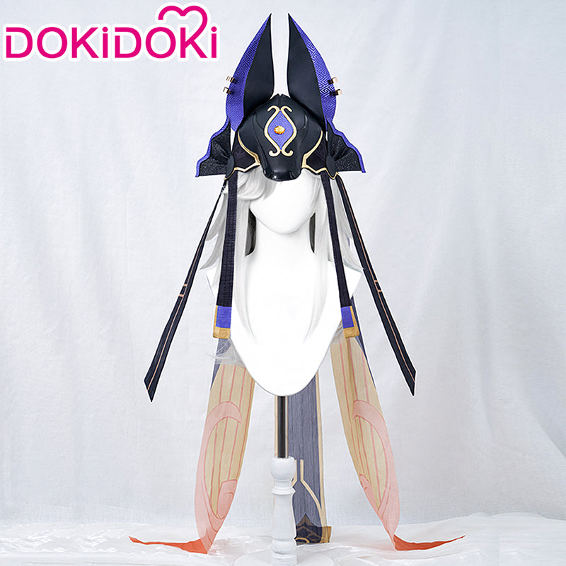 【Wig Ready For Ship】DokiDoki Game Genshin Impact Cyno Cosplay Long White Wig / Hat Sumeru