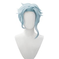 【Ready For Ship】DokiDoki Game Genshin Impact Fatui Harbinger Cosplay  Il Dottore Wig / Earrings Short Curly Blue