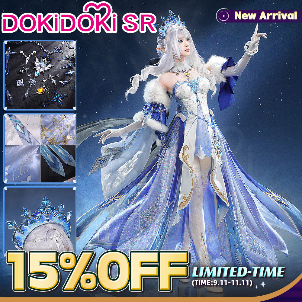 【2 Versions】【Size S-3XL】DokiDoki-SR Game Genshin Impact Cosplay Tsaritsa Costume / Petticoat Anastasya Feodorovna Snezhnaya Sudden Snow