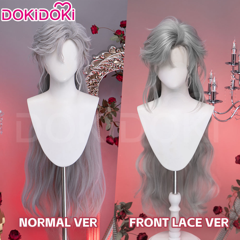 【Partial Ready For Ship】【Front Lace】DokiDoki Game Love and Deepspace Cosplay Sylus Wig Long Curly Silver Hair Silverwing Fiend