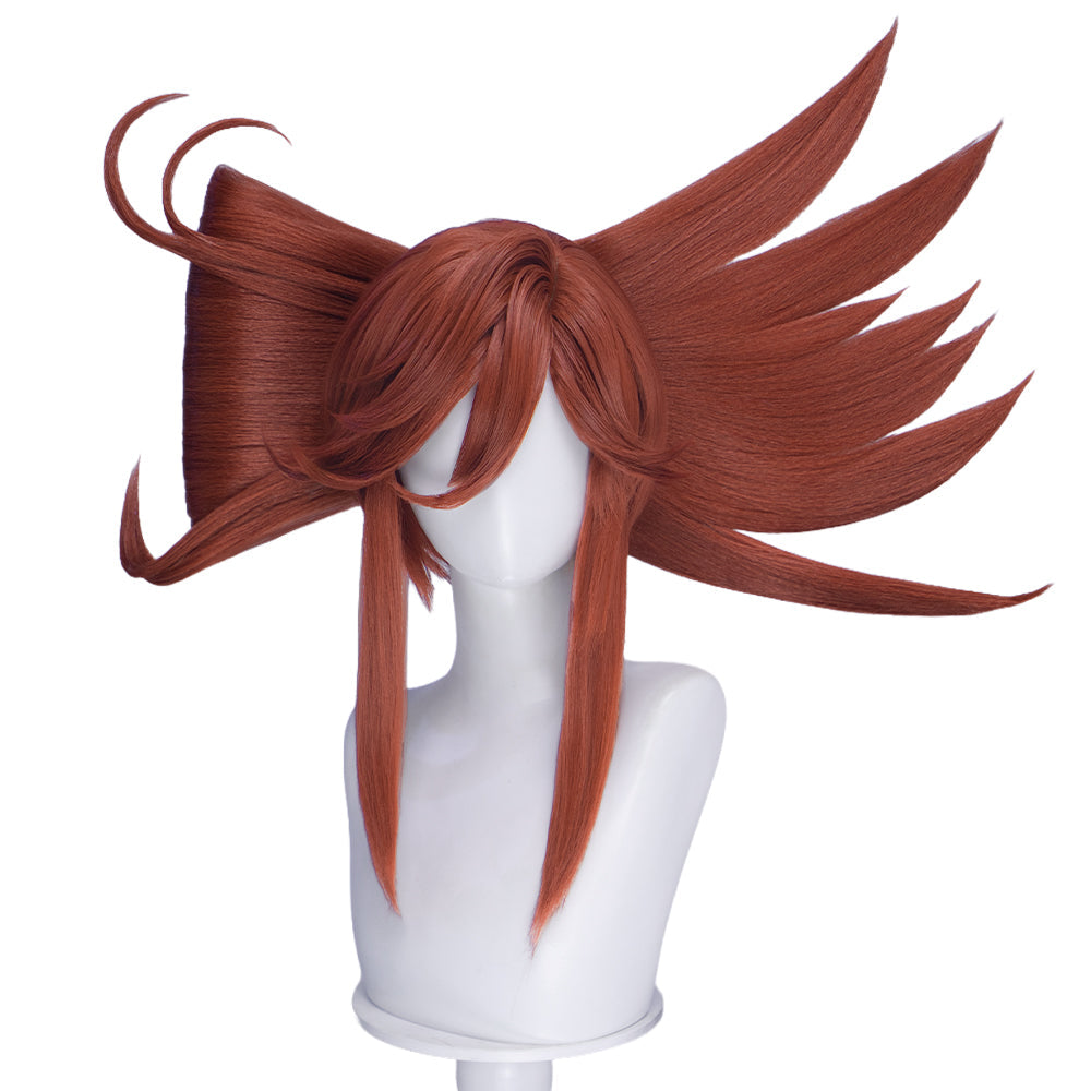 【Pre-Styled Bun】DokiDoki Anime GACHIAKUTA Cosplay Riyo Reaper Wig Long Red Hair