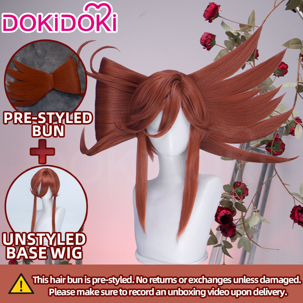 【Pre-Styled Bun】DokiDoki Anime GACHIAKUTA Cosplay Riyo Reaper Wig Long Red Hair