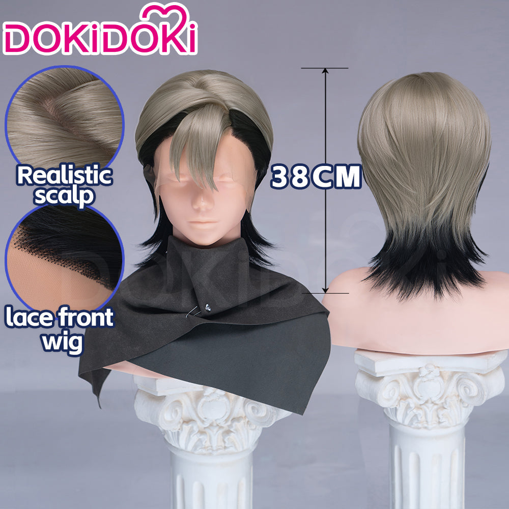 【Partially Ready For Ship】【Front Lace】DokiDoki Anime GACHIAKUTA Cosplay Zanka Nijiku Wig / Mask Short Dark Brown Black Hair Mullet