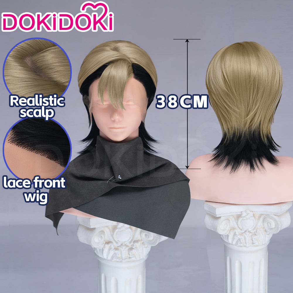 【Partially Ready For Ship】【Front Lace】DokiDoki Anime GACHIAKUTA Cosplay Zanka Nijiku Wig / Mask Short Dark Brown Black Hair Mullet