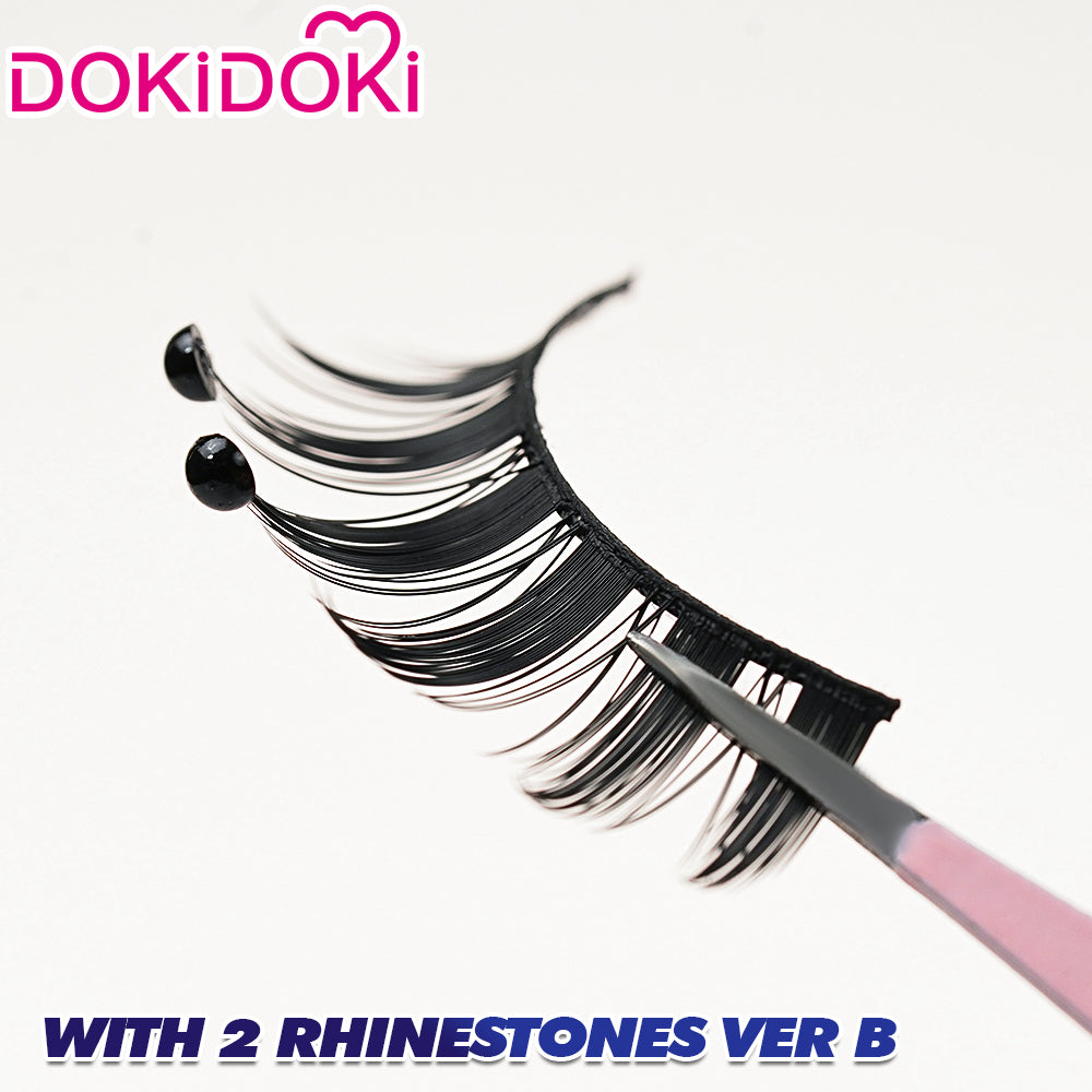 【Partially Ready For Ship】DokiDoki Game Genshin Impact Cosplay Focalors Black False Eyelashes With Rhinestones Furina Fontaine