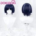【Blue Highlights Ver Ready For Ship】DokiDoki Game Genshin Impact Cosplay Scaramouche Wig Wanderer Short Dark Blue