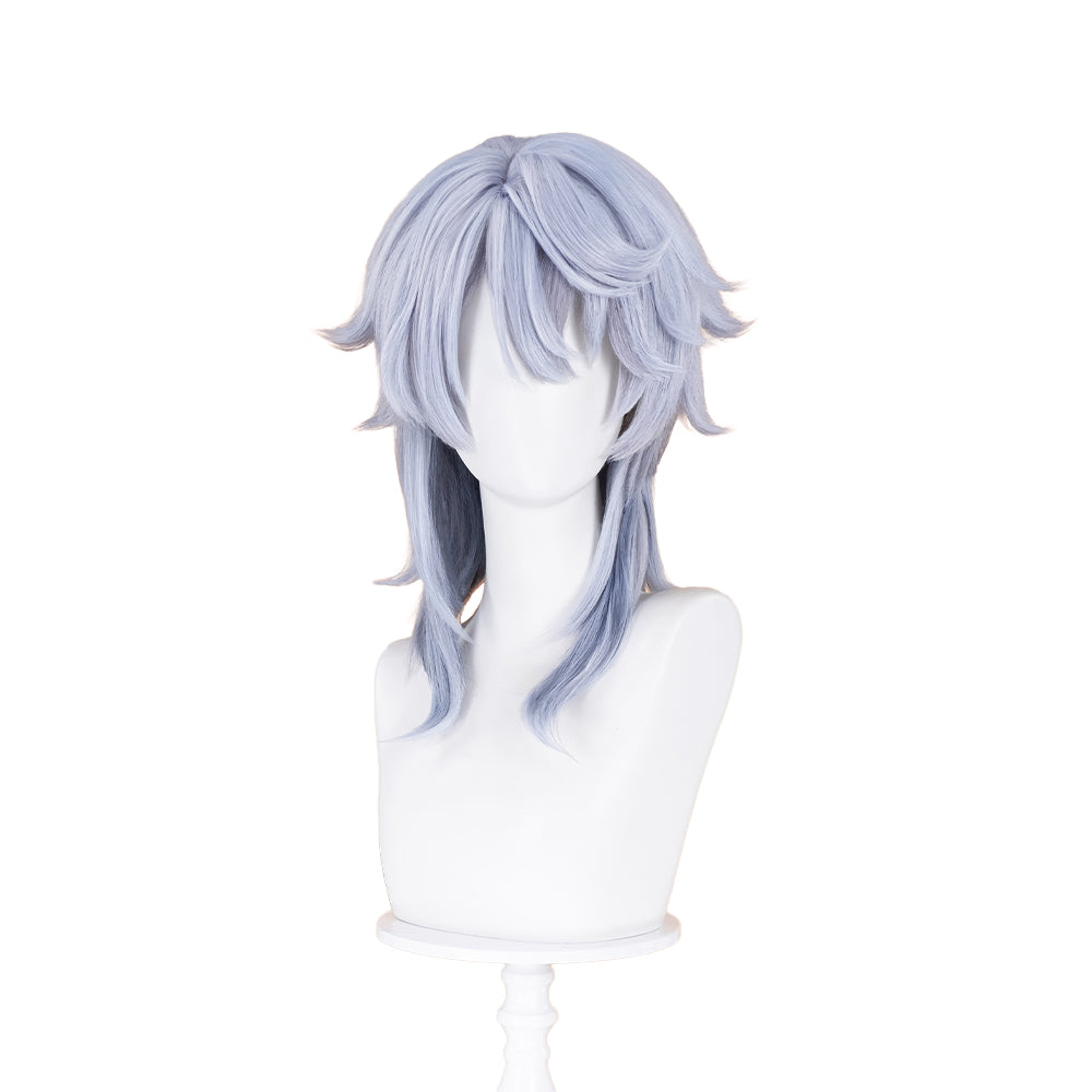 【Ready For Ship】DokiDoki Game Honkai: Star Rail Cosplay Sunday Wig Long Straight Grey Hair/ Earring / Ear Feather Hair Clips / Seraphim Wings Headwear