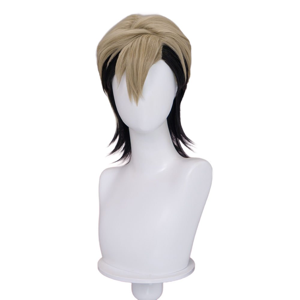 【Partially Ready For Ship】【Front Lace】DokiDoki Anime GACHIAKUTA Cosplay Zanka Nijiku Wig / Mask Short Dark Brown Black Hair Mullet