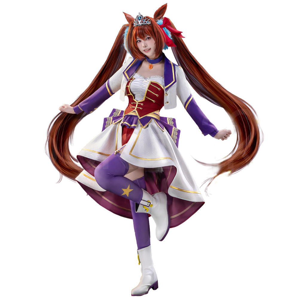 【Partially Ready For Ship】【Size XS-2XL】DokiDoki-R Anime Game Cosplay White Red Dress Costume Stage Suit