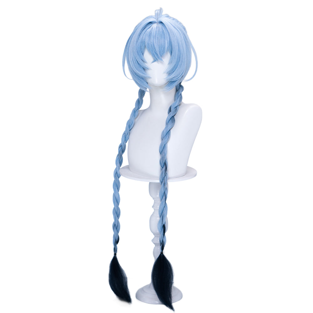 【Ready For Ship】DokiDoki Game Zenless Zone Zero Cosplay Lucia Wig Long Straight Blue Hair Buns Braid zzz