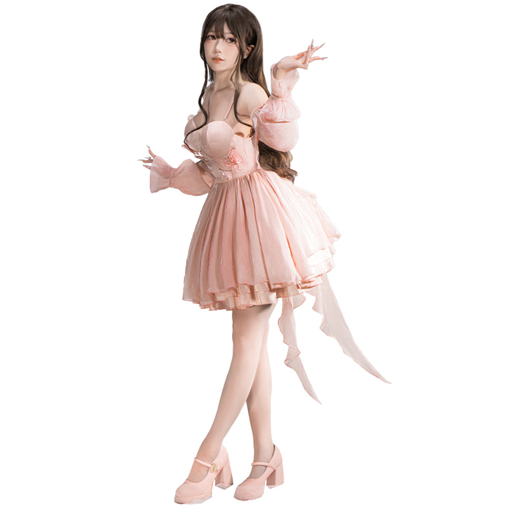【 Ready For Ship】【Size S-3XL】DokiDoki-R Game Love and Deepspace Cosplay Protagonist MC Costume Dreamy Heart Pink Dress